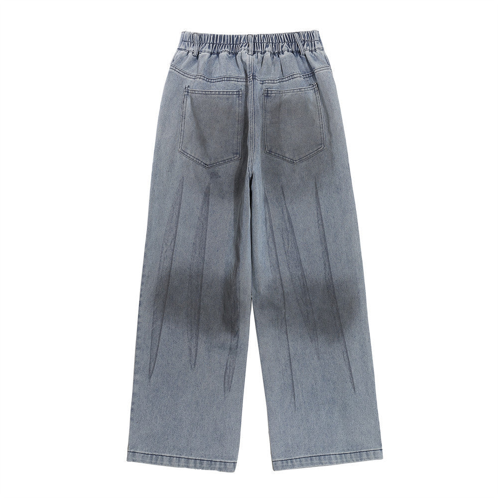 Fashion Personality Denim Loose Trousers Men