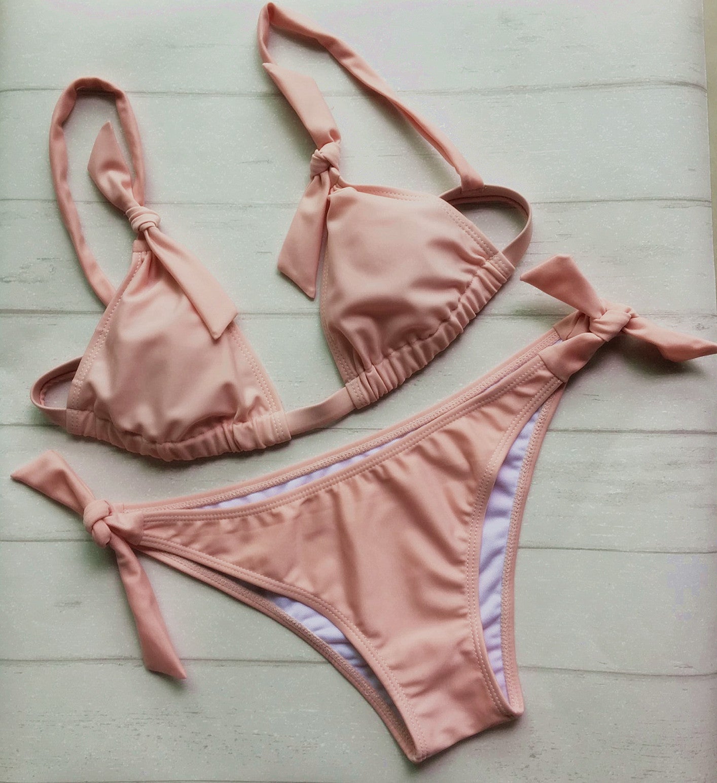 European And American New Sexy Swimsuit Ladies Split Pure Color Bikini