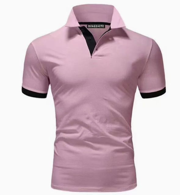 Men Tee Polo-Shirt Shorts-Sleeve Business Stritching MTP129 Men's Luxury Summer Covrlge