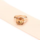 European And American Classic Light Luxury Multi-color Artificial Crystal Square Ring For Women