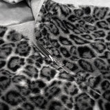 Hooded Hoodie Two Sides Can Wear Vintage Leopard Print Zipper Hoodie