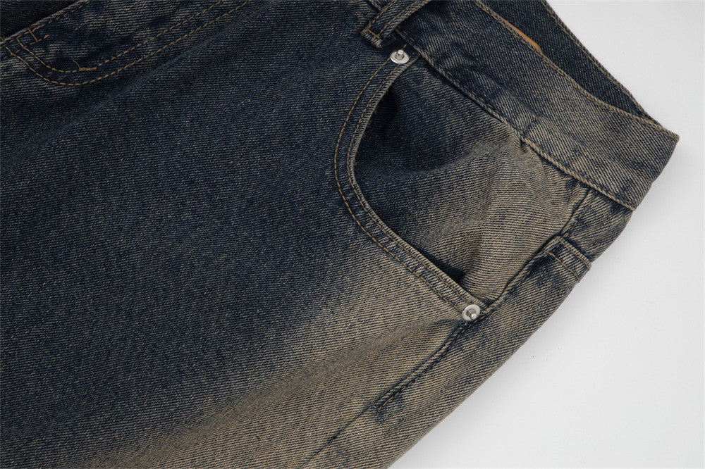 Fashion Inkjet Zipper Jeans For Men