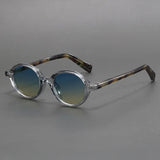 Retro Oval Black Frame Sun Shade Glasses