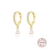 S925 Sterling Silver Diamond Water Drop Eardrop Earring