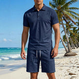 Summer Washed Distressed Polo Shirt With Buttons Mens Sports Polo Tee