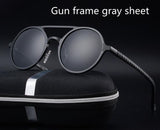 Retro Aluminum Magnesium Sunglasses Polarized Lens Vintage Eyewear Accessories Sun Glasses Driving Men Round Sunglasses