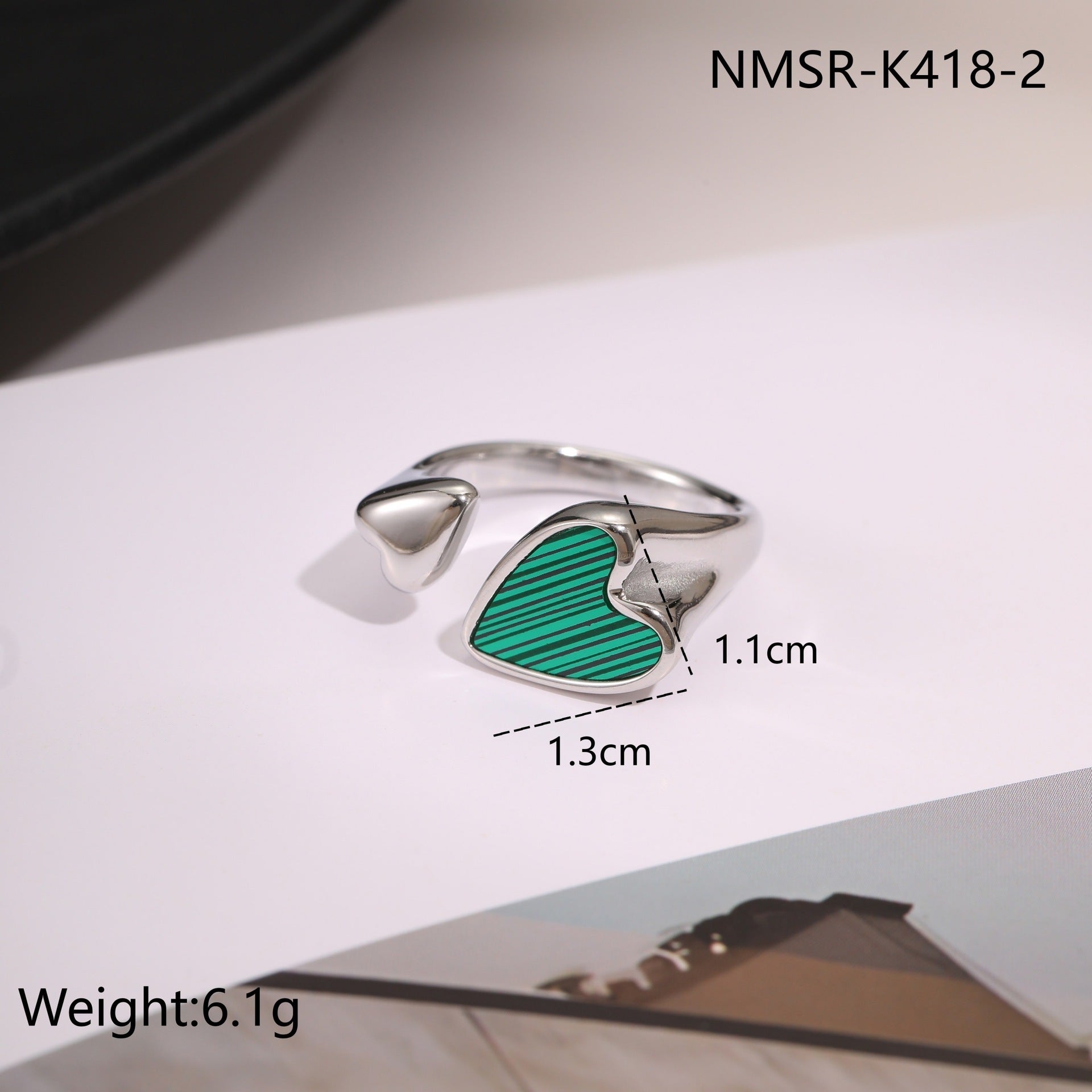 Geometric Design Stainless Steel Open Titanium Steel Ring