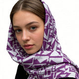 2pcs Purple Boho Square Scarf,Head Scarf,Luxe Look For Evening Wear,Scarf,vacation,daily Life,evening Party,Office Appropriate Subtlety For Women Men