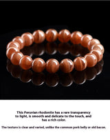 Natural Old Mine Rhodochrosite Round Beads Bracelet Peru