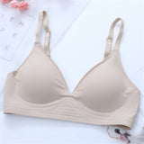 Korean Naked Extended Bra Set Ladies' Traceless Rim-free Underwear Thickened Small Breasts Gathering