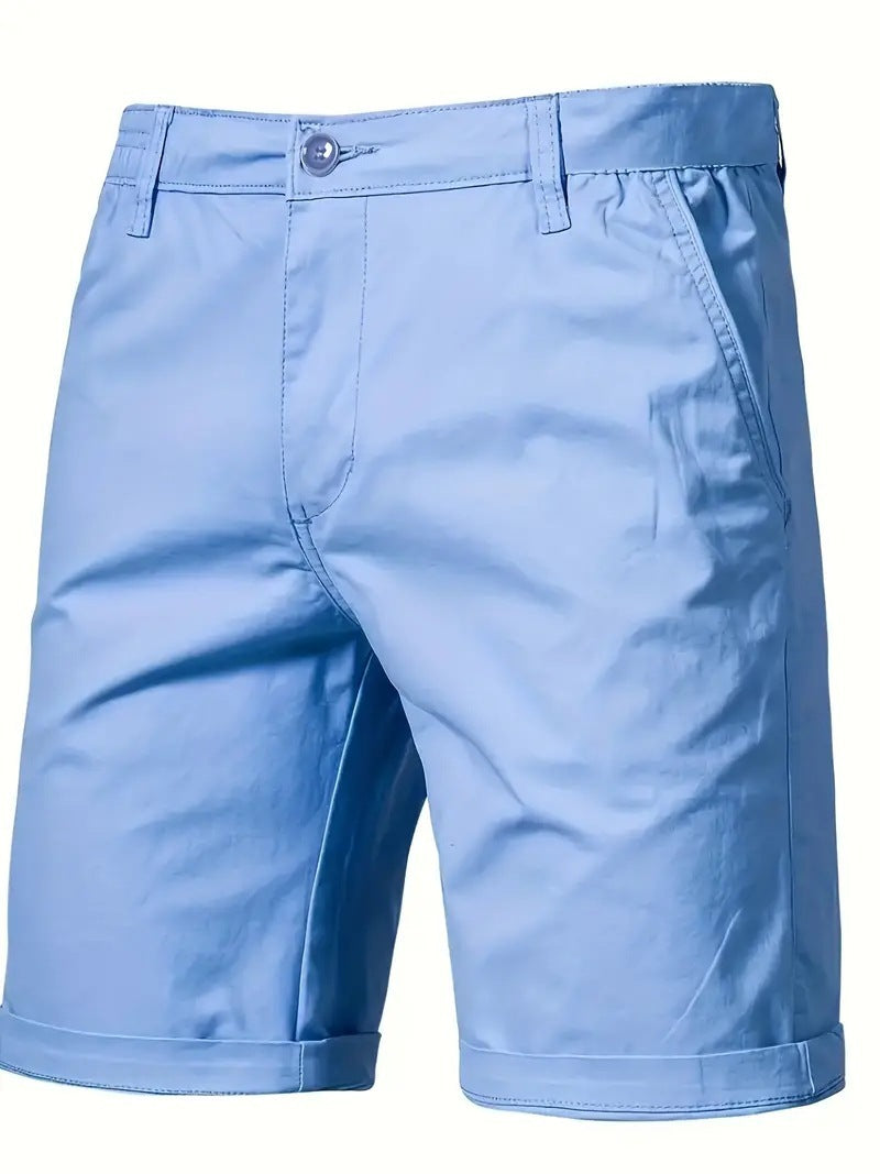 Outdoor Casual Straight-leg Slim Cropped Pants Plus Size Pure Color Cotton Camping Shorts