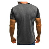 E-BAIHUI Men Fitness Compression T-Shirt Casual Cotton Black And Red Gradient High Quality Slim Shirt Men Fashion Tee Tops CG002