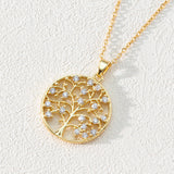 Popular Round Hollow Tree Of Life Pendant Necklace