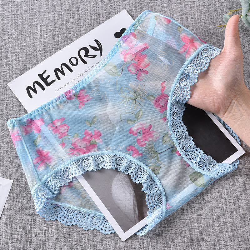 Ladies Printed Mesh Japanese Perspective Panties