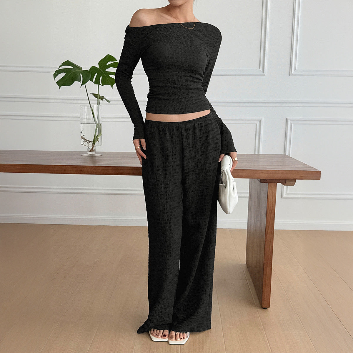 Women's Long Sleeve Vest Pants Two-piece Suit