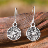 Bohemian Style Retro Round Print Niche Distressed Ethnic Earrings