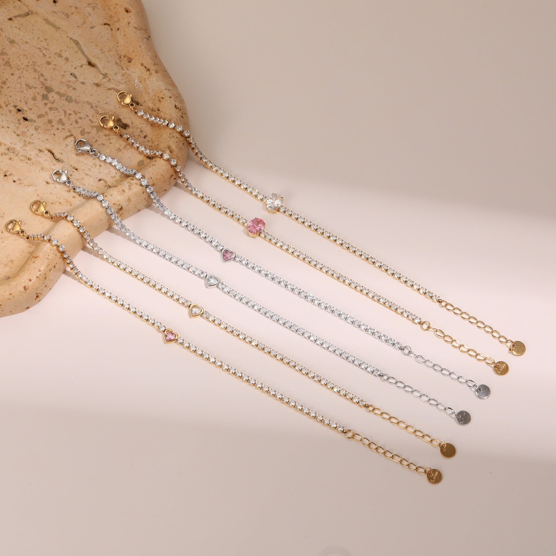 Titanium Steel Bracelet Inlaid Zircon Sweet