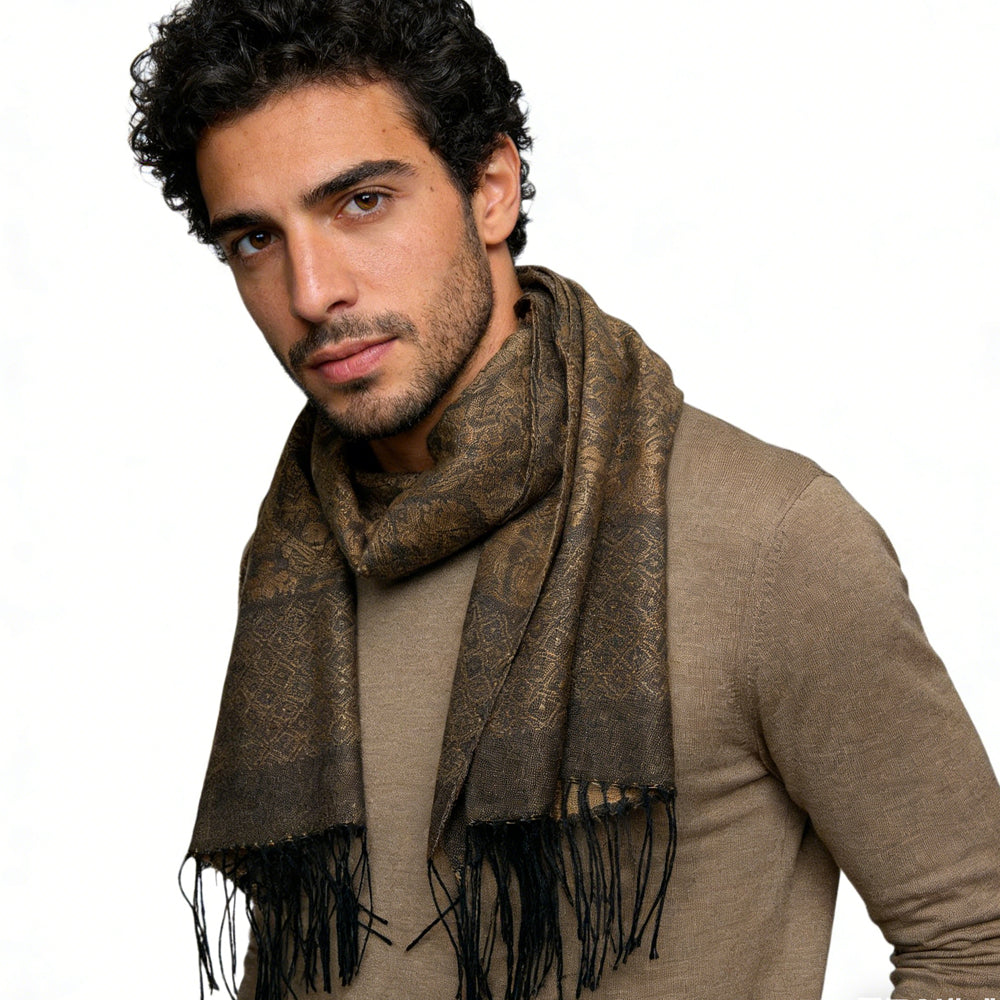 2pcs Tweed Look Sophisticated C Amel Business Casual Scarf ,Luxe Look For Evening Wear,Scarf,vacation,daily Life,evening Party,Office Appropriate Subtlety For Women Men