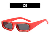 Double Circle Narrow Frame Square Sun Glasses