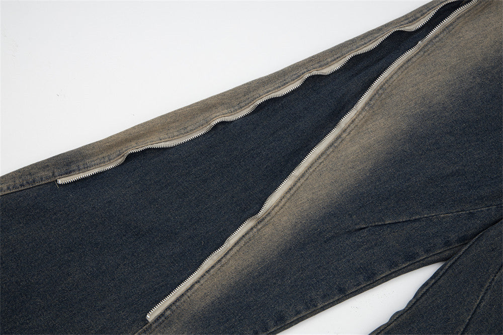Fashion Inkjet Zipper Jeans For Men