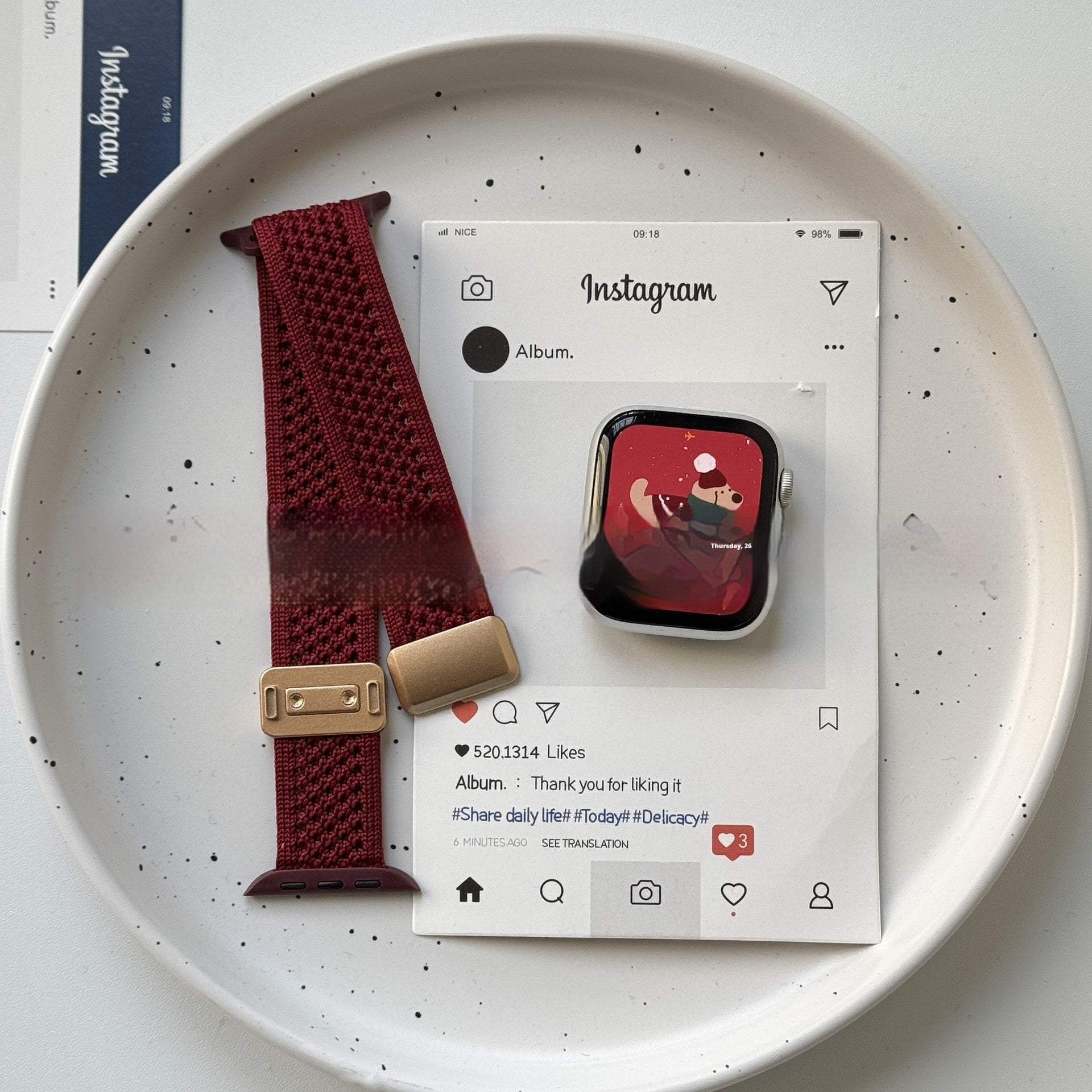 Upgraded Double Loop Knitted Nylon Magnetic Buckle Strap