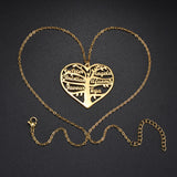 Women's Necklace Name Custom Hollow Heart English Letter Lucky Tree Titanium Steel Pendant Ornaments