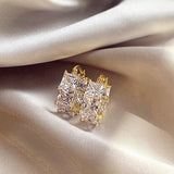 High-grade Crystal All-match Ear Clip Copper Inlaid Zircon