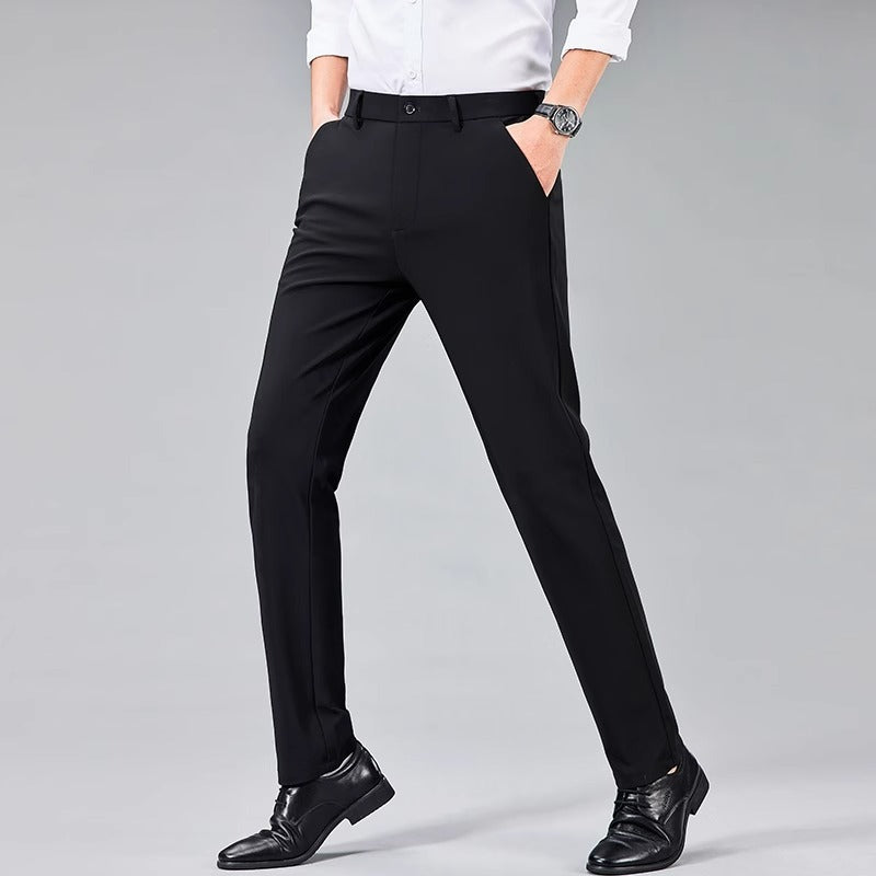 Summer Ice Silk Thin Non-ironing Men's Business Casual Pants