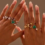 Geometric Design Stainless Steel Open Titanium Steel Ring