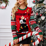 Round Neck Pullover Sweater Long Sleeve Loose Sweater
