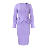 Autumn And Winter Long Sleeve OL Elegant Ruffled African Dress
