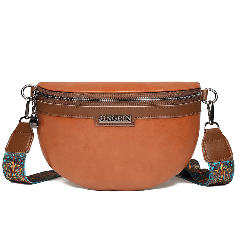 Women's Chest Texture Semi-circular Saddle Bag