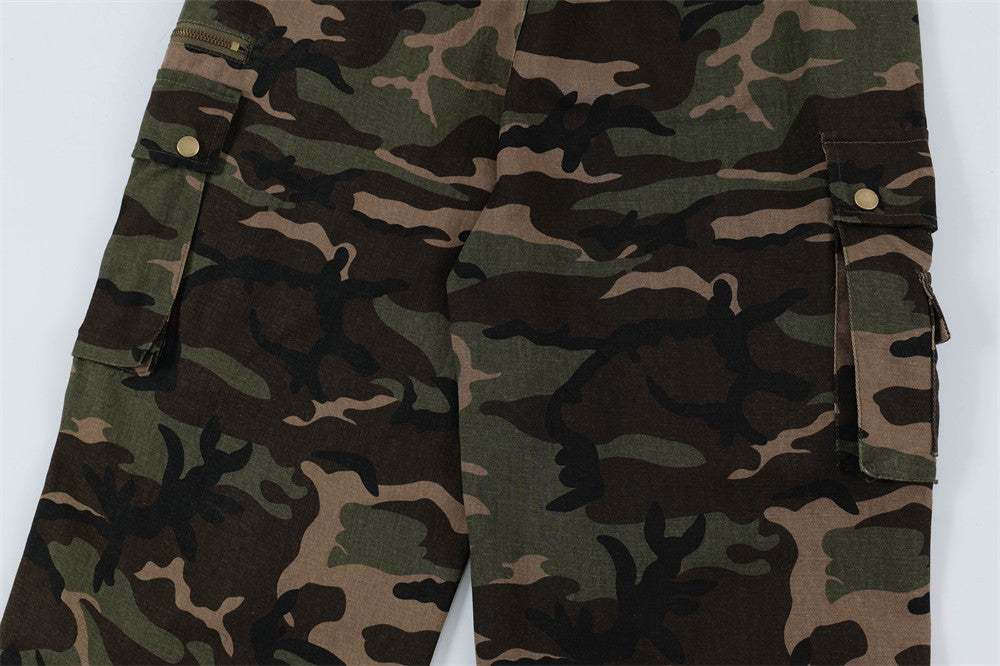 Fashion Personality Camouflage Workwear Trousers Men