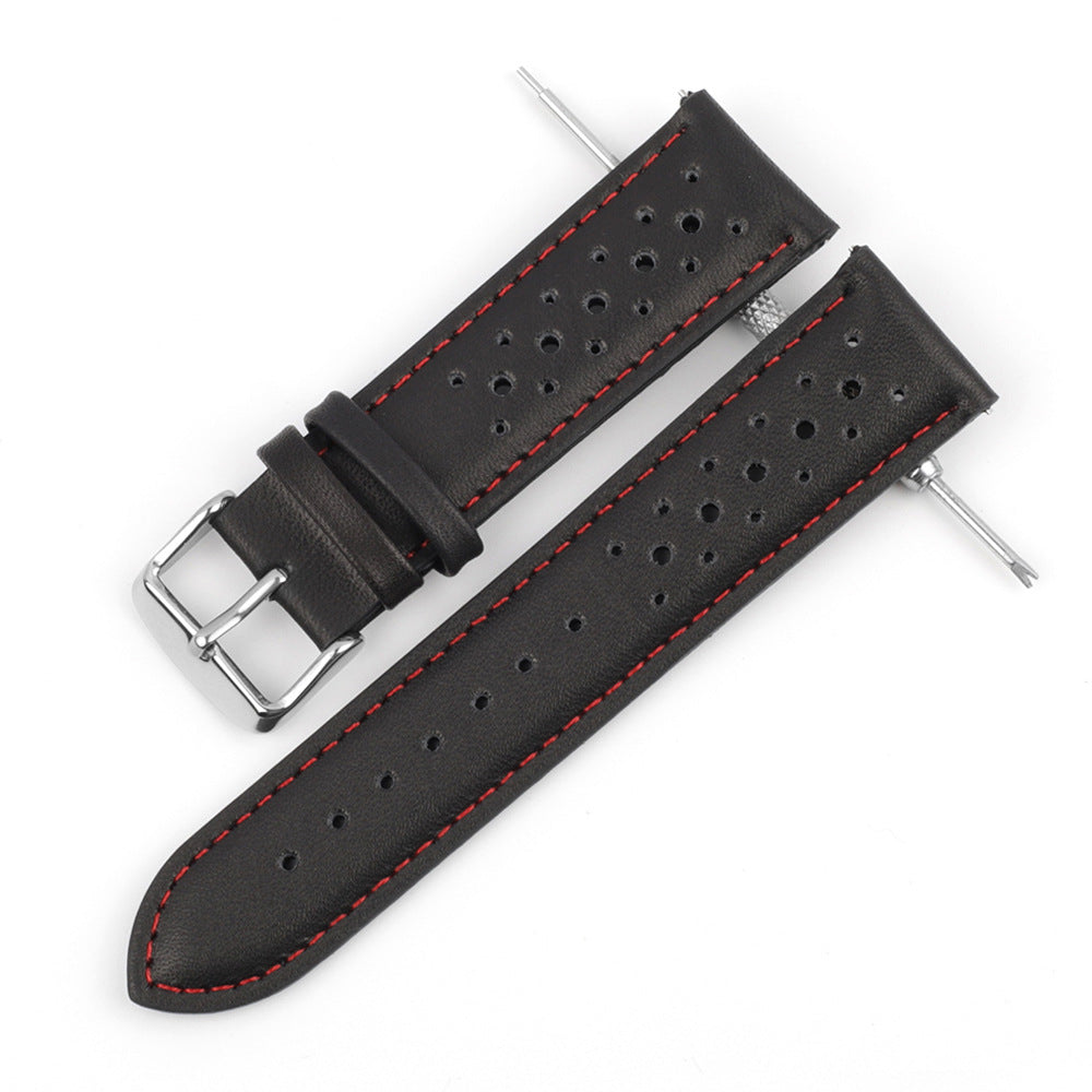 Simple All-match Porous Breathable Leather Watch Strap Accessories
