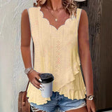 Casual Solid Color Figured Cloth Fanbei Edge V-neck