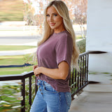 Casual Loose All-matching Round Neck Women's Short-sleeved T-shirt