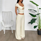 Vest Wide-leg Pants Suit Women's Clothing