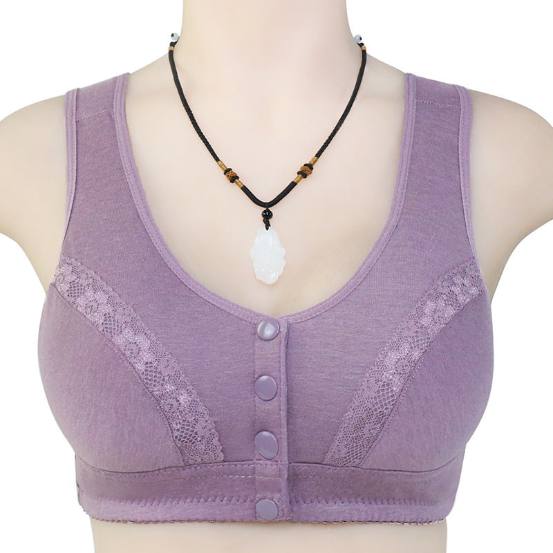 New Lace Front Buckle Underwear Ladies Soft Cotton Insertable Vest