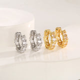 Geometric Simple Hexagonal Clover Cross Earrings