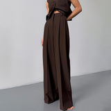 Draping Wide-leg Trousers Loose Suit Pants Straight
