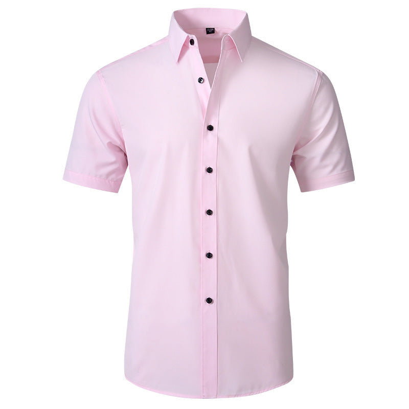 Korean Slim-fit Solid Color Shirt Men's Shirt