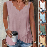 Casual Solid Color Figured Cloth Fanbei Edge V-neck