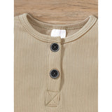 3-Pack Newborns Infants Baby Boys & Girls Long Sleeve Ribbed Romper Soft Button Front Jumpsuit