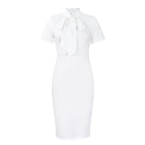 Fashion Short Sleeve Tied Slim Fit Business Temperament Ol African Dress