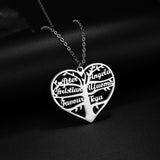 Women's Necklace Name Custom Hollow Heart English Letter Lucky Tree Titanium Steel Pendant Ornaments