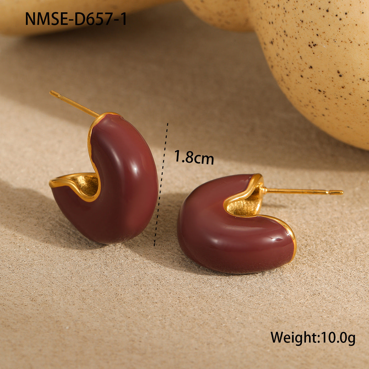 European, American And French Style Maillard Titanium Steel Earrings Minimalist Commuter