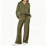Women's Zip-Up Hooded Sweatshirt Set -Casual Daily Wear, Raglan Sleeves & Thumb Holes, PerfectFall Long Sleeve Hoodie