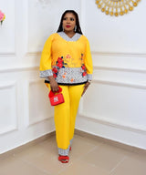 African Plus Size Print Women's Two Piece Set
