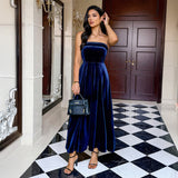 Tube Top Solid Color Dress Women's Clothing