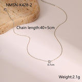 European And American Stainless Steel Necklace Gold-plated Inlaid Zircon High Sense